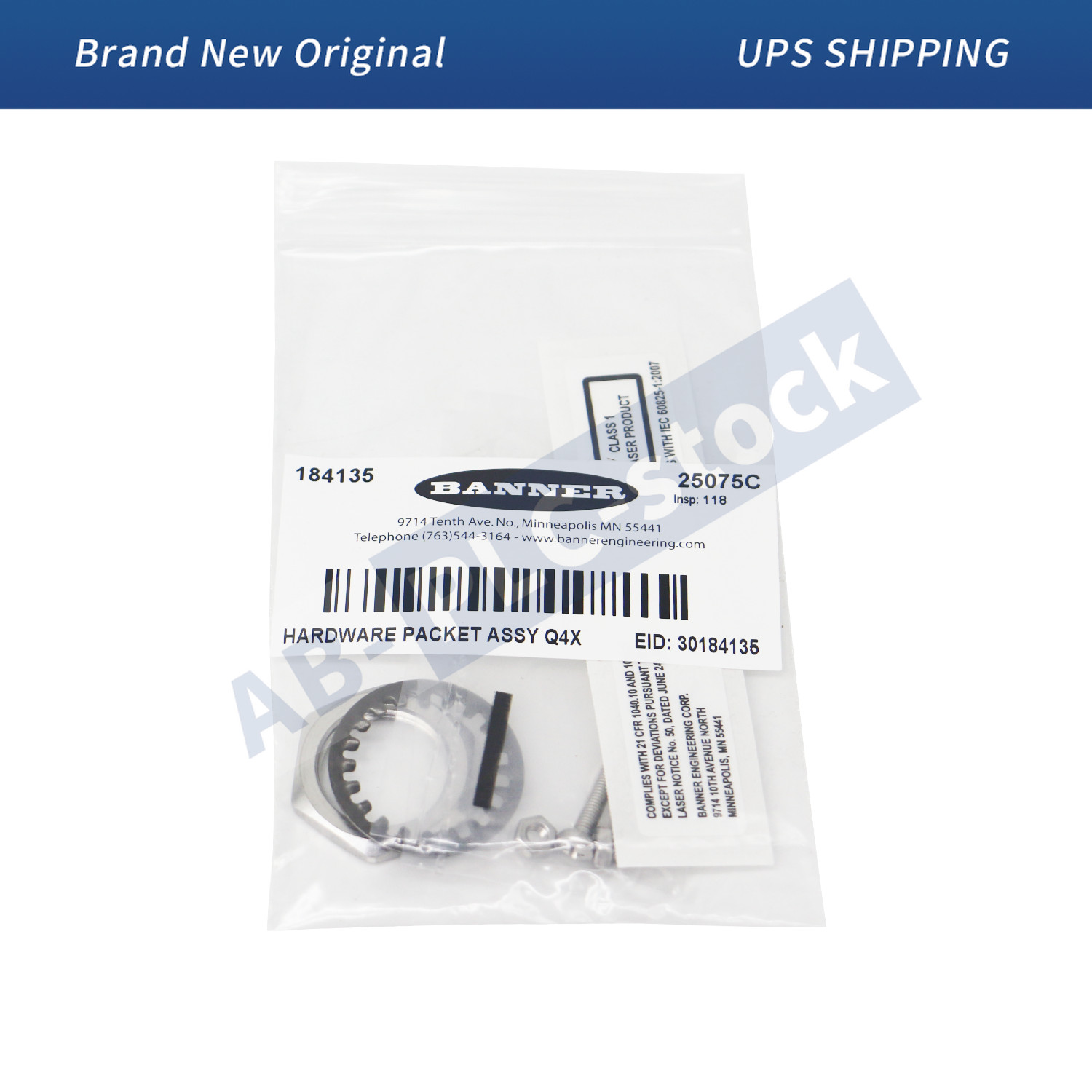 NEW BANNER Q4XTBLAF500-Q8 Laser Adjustable Field Range: 500 mm Input: 10-30 V dc
