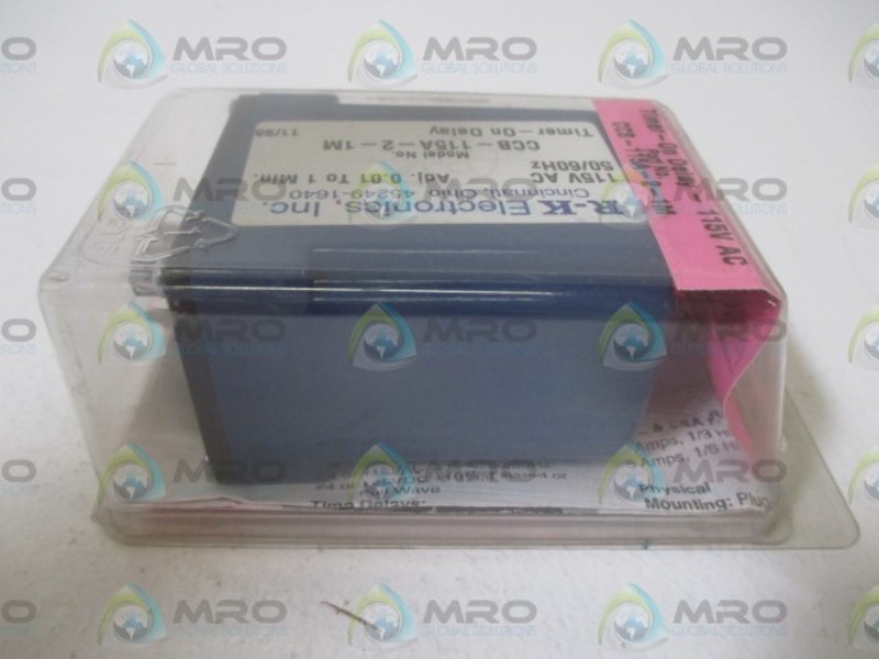 R-K ELECTRONICS, INC. CCB-115A-2-1M TIMER-ON DELAY ORIGINAL PACKAGE