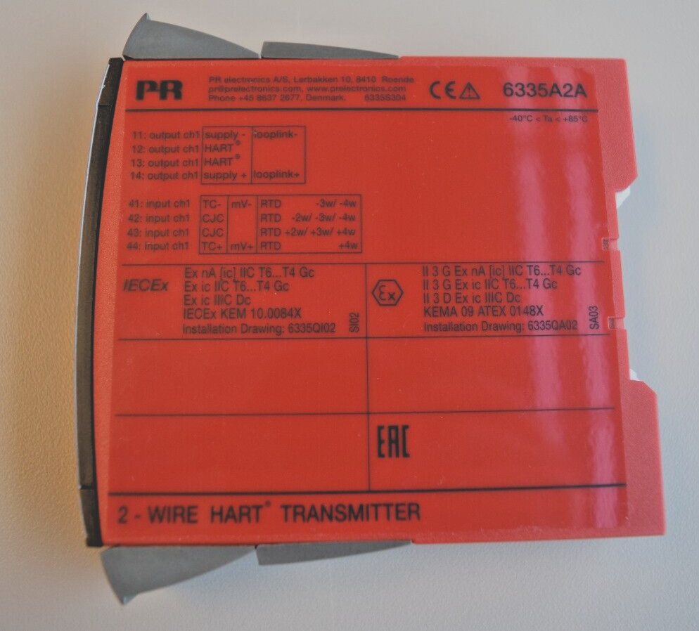 PR ELECTRONICS 6335A2A 2-WIRE HART TRANSMITTER