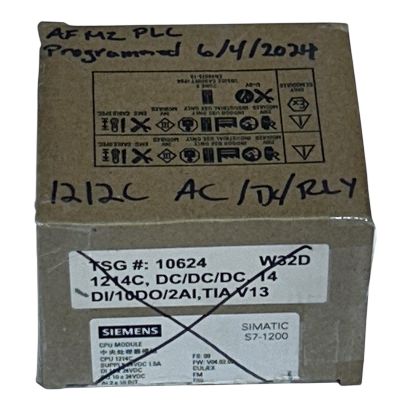 Siemens 6ES7214-1AG40-0XB0 Simatic S7-1200, Compact CPU 1214C, DC/DC/DC,ONB. I/O