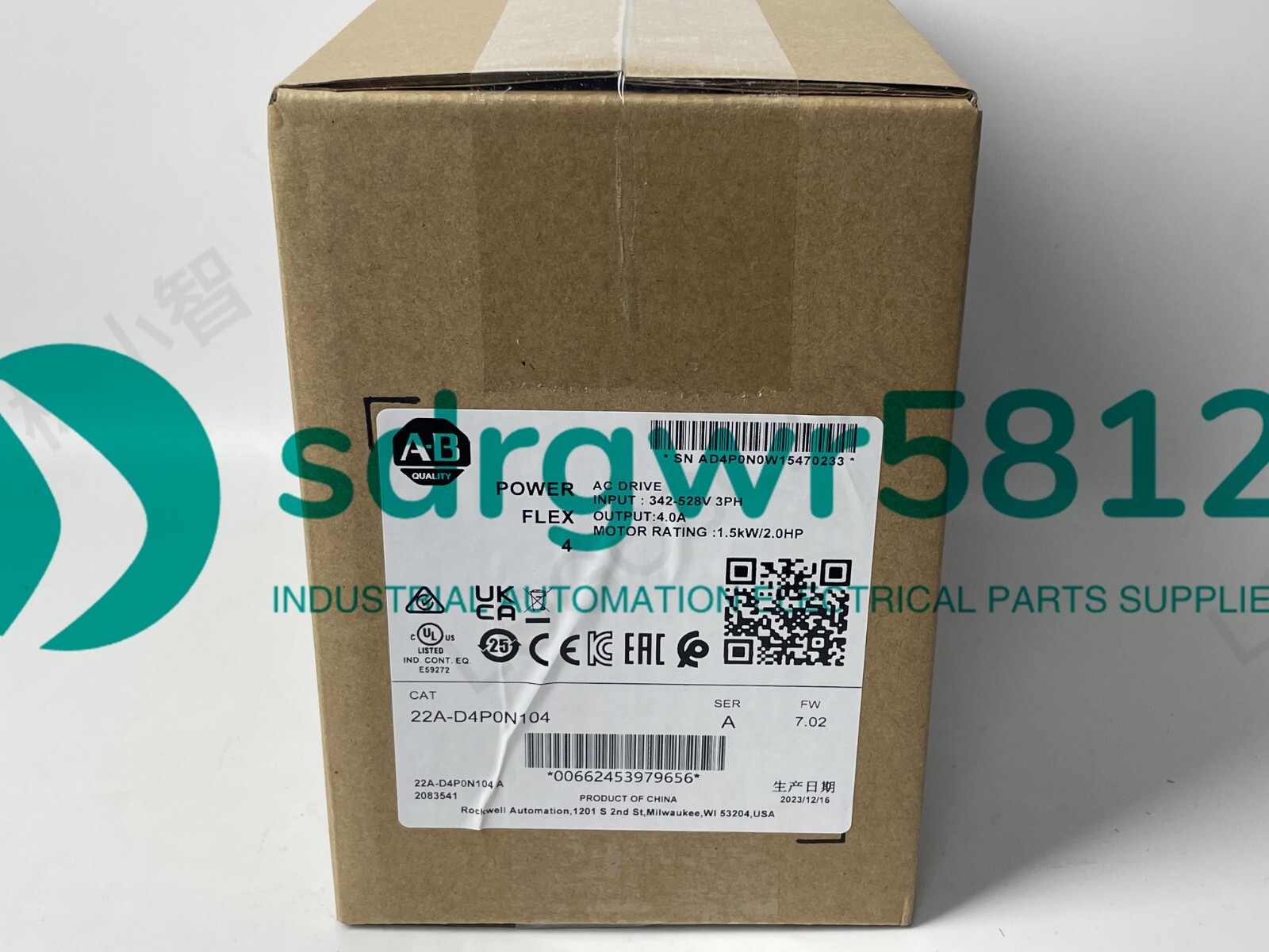 22A-D4P0N104 Allen-Bradley Powerflex 4 1.5KW 2HP AC Drive 22AD4P0N104 US STOCK