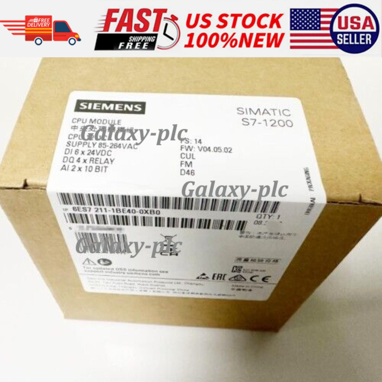 New Siemens 6ES7211-1BE40-0XB0 6ES72111BE400XB0 SIMATIC S7-1200 CPU 1211C