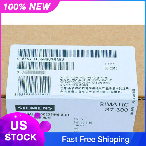 6ES7 313-5BG04-0AB0 NEW SIEMENS S7-300 CPU 313C 6ES7313-5BG04-0AB0 FAST SHIPPING