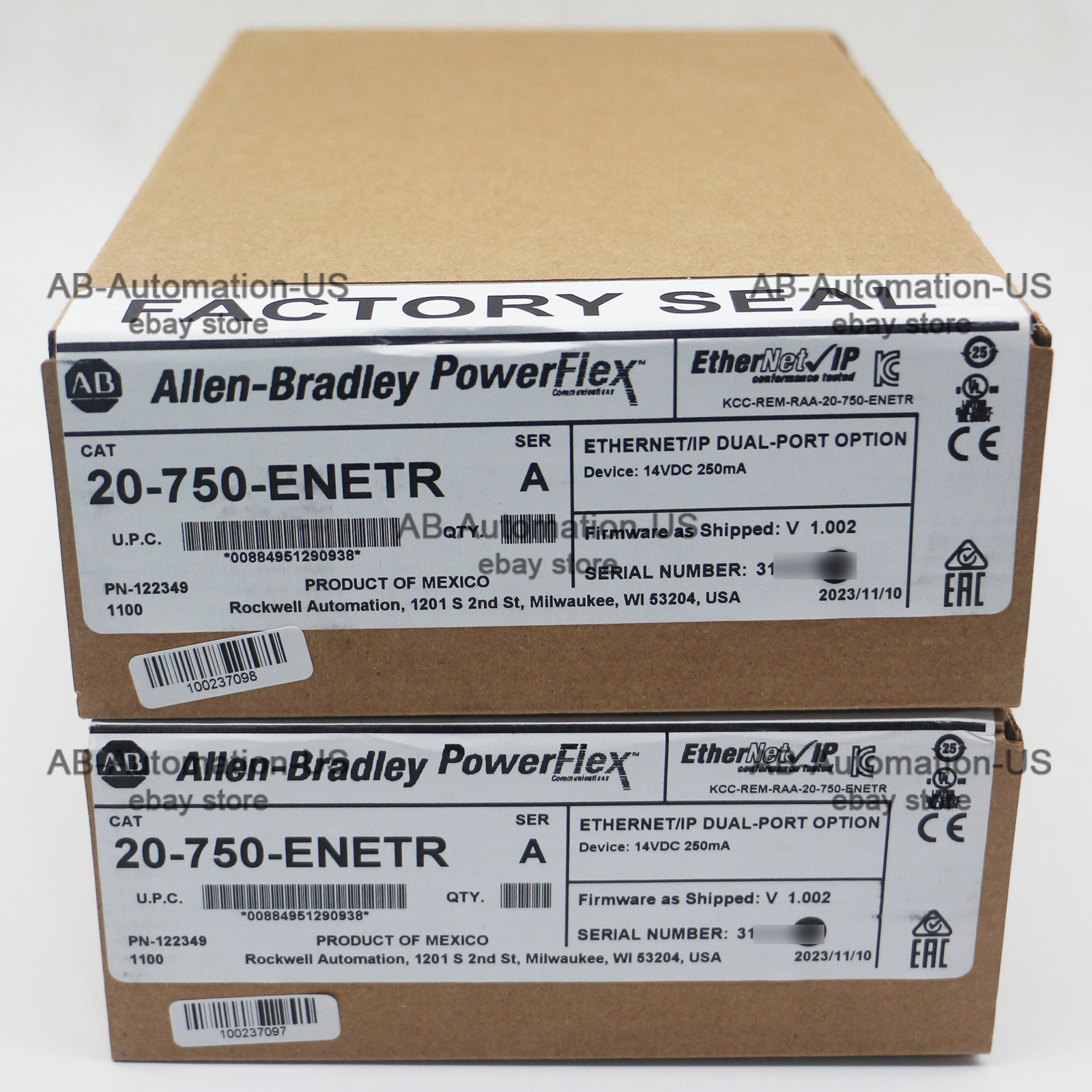 New Sealed 20-750-ENETR Allen-Bradley PF750 Dual-port EtherNet/IP Module
