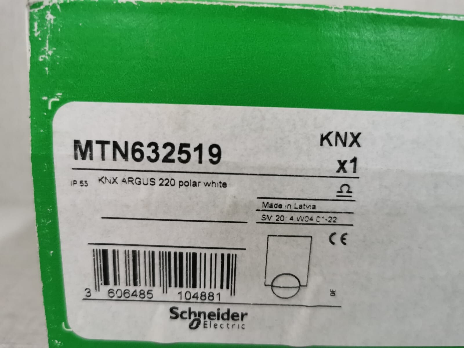 SCHNEIDER ELECTRIC MTN632519/MTN6325 KNX ARGUS 220 POLAR WHITE