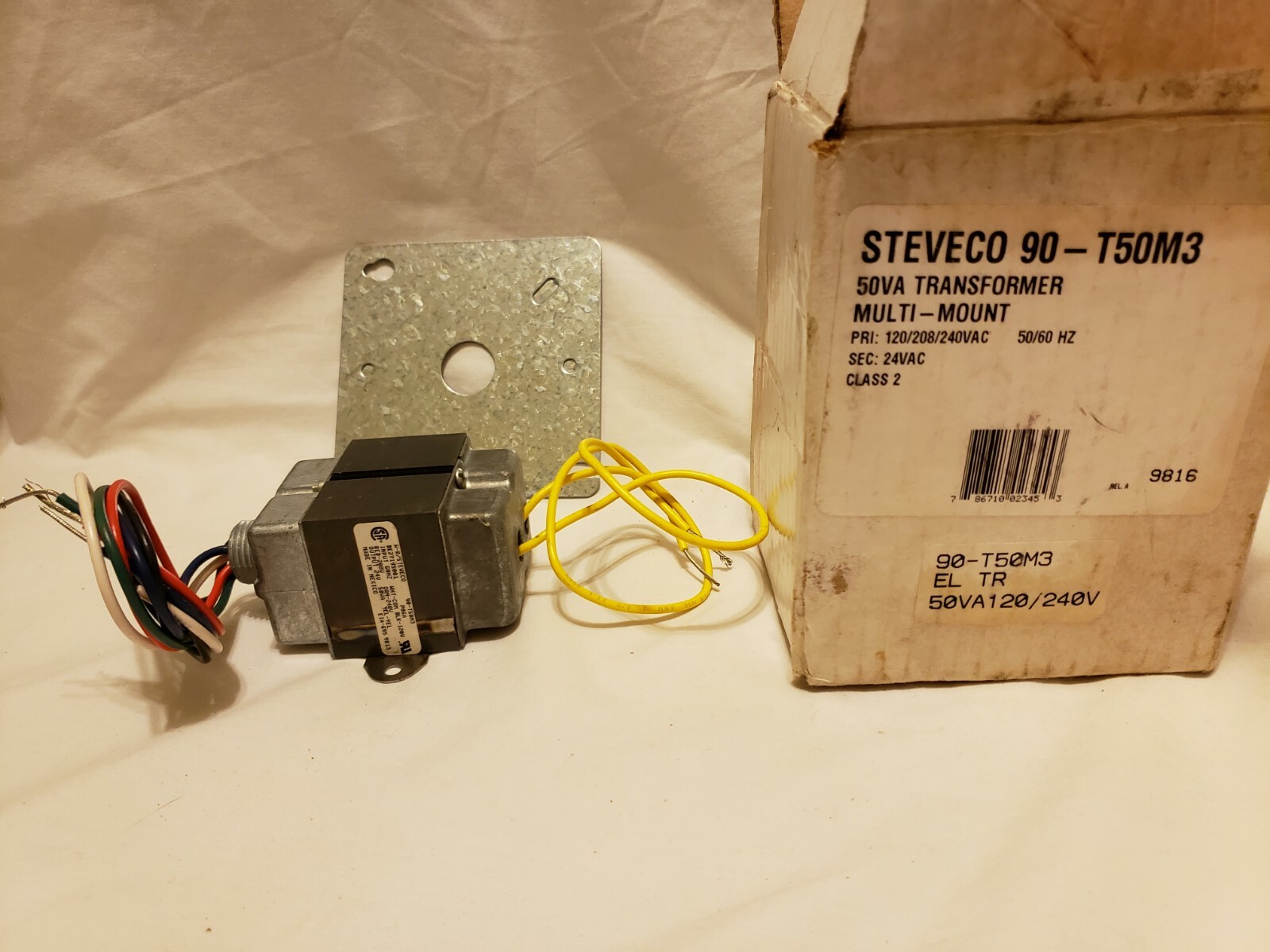 STEVECO 90-T50M3 50VA Transformer Multi Mount 120/208/240VAC 50/60 hz 24vac
