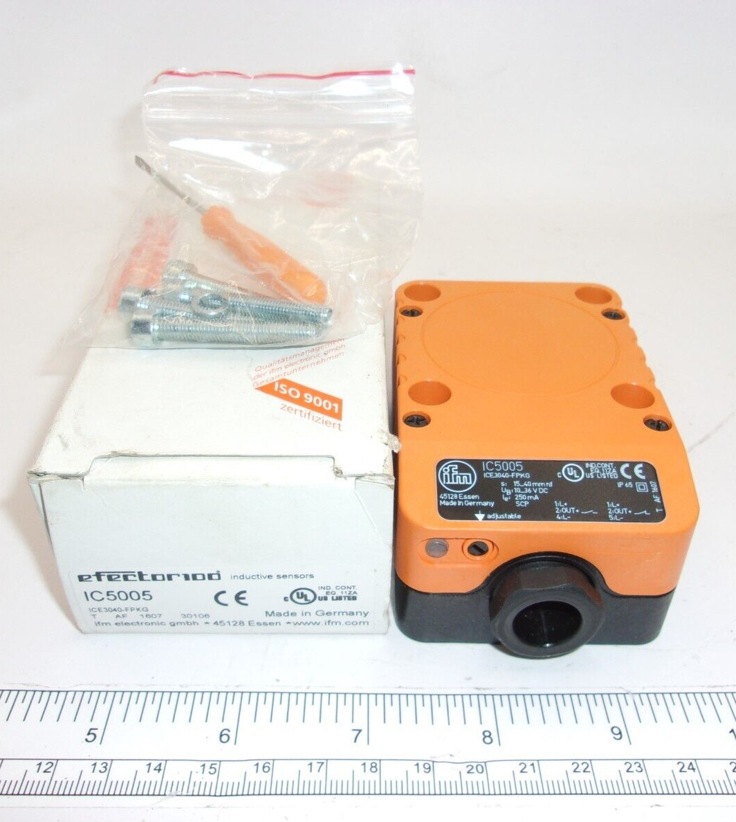 IFM IC5005 ICE3040-FPKG, INDUCTIVE SENSOR, 1958A