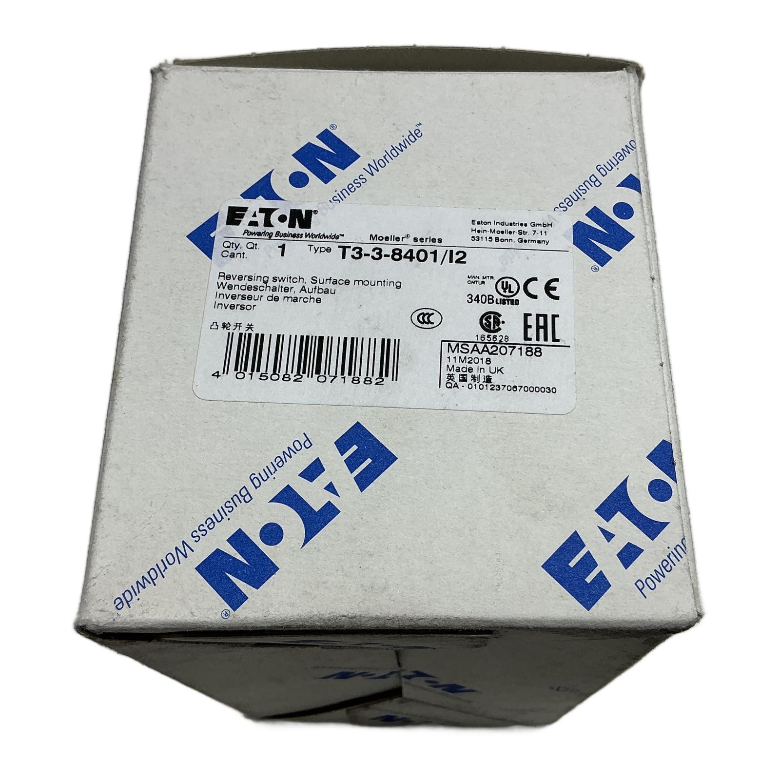 T3-3-8401/I2 207188 EATON, EATON Changeover Switch 32A 3-Pole T3-3-8401/I2, ….