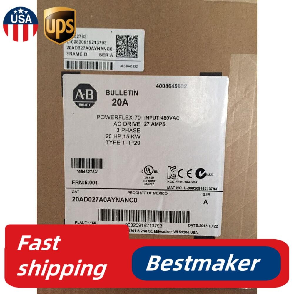 20AD027A0AYNANC0 Allen Bradley PowerFlex 70 AC Drive US Free Tax