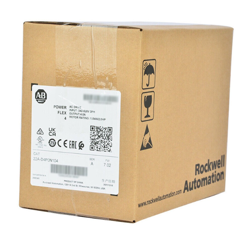 New 2022 AB 22A-D4P0N104 PowerFlex 4 1.5 kW 2 HP AC Drive 22AD4P0N104