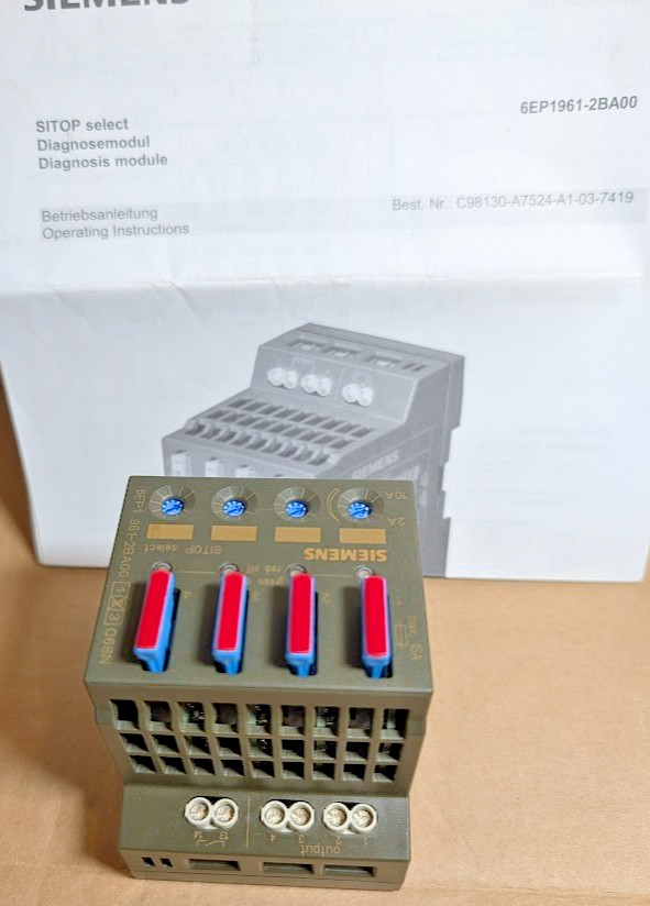 Siemens 6EP1961-2BA00 SITOP Select Diagnostics Module, 4-ch Input, 24V (New NB)