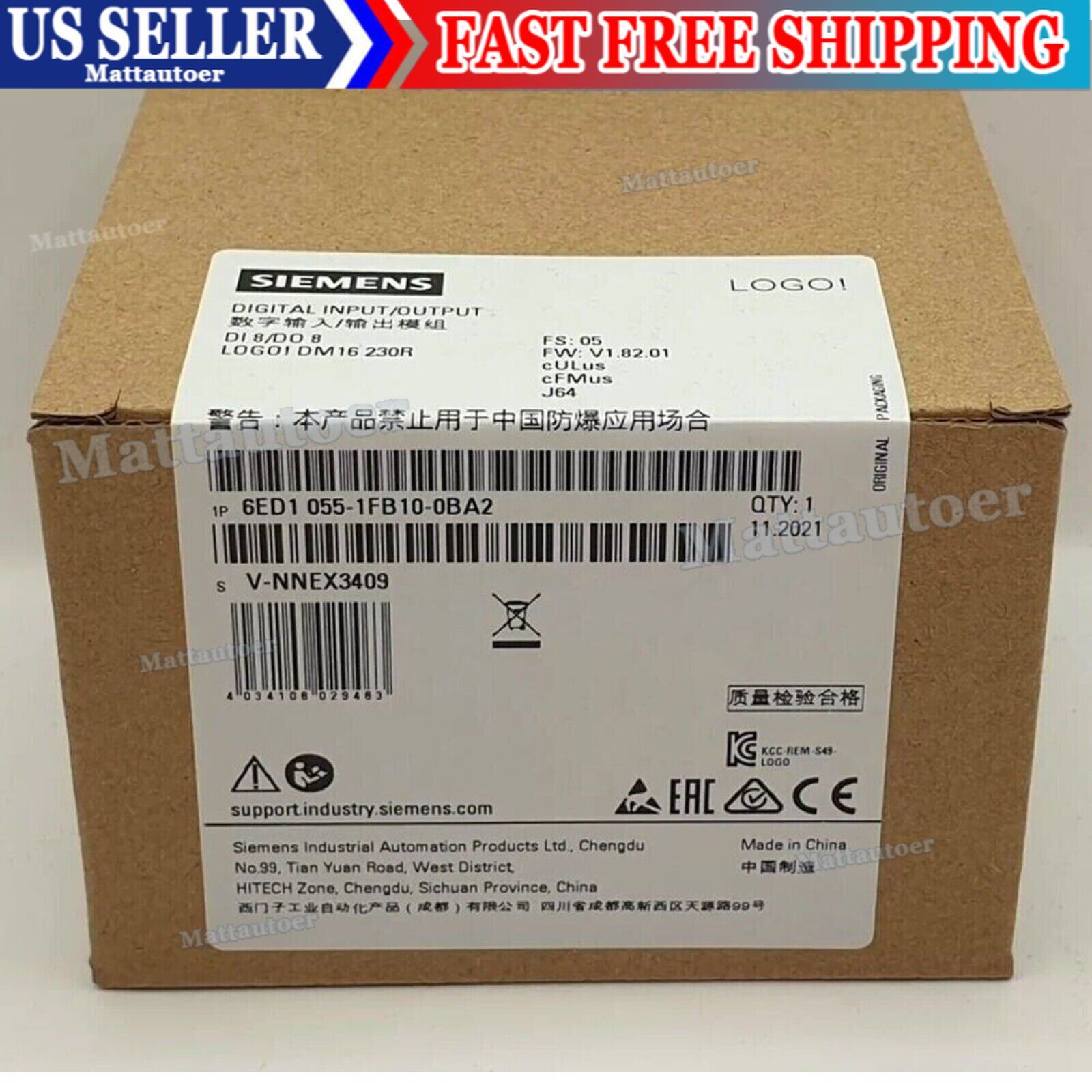 New Siemens 6ED1055-1FB10-0BA2 6ED10551FB100BA2 LOGO DM16 230R expansion
