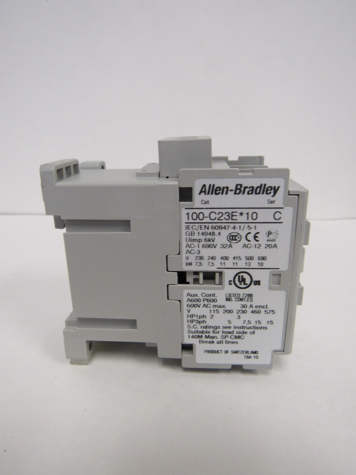 NEW ALLEN-BRADLEY IEC AB 100-C23EJ10 STANDARD CONTACTOR 23 AMP 24VDC US Free Tax