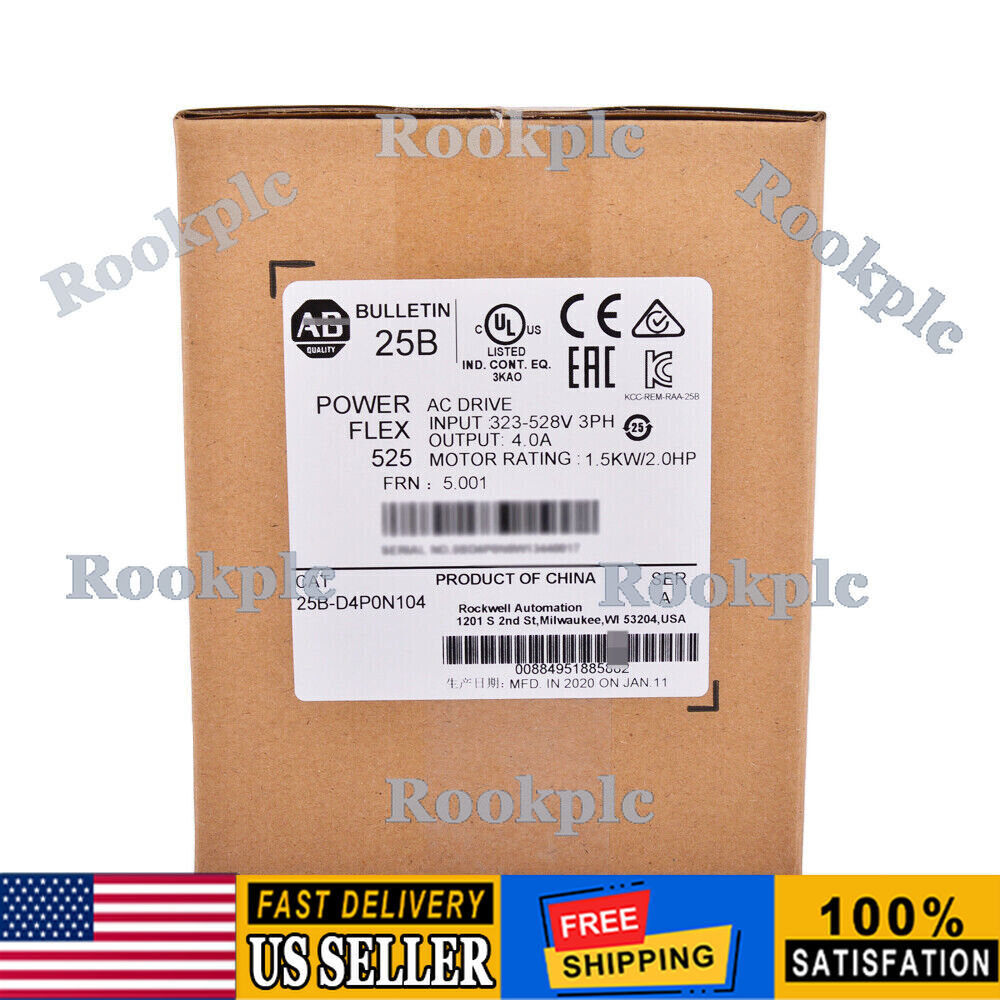 Allen-Bradley 25B-D4P0N104 NEW AB 25B-D4P0N104 PowerFlex 525 1.5kW 2Hp AC Drive