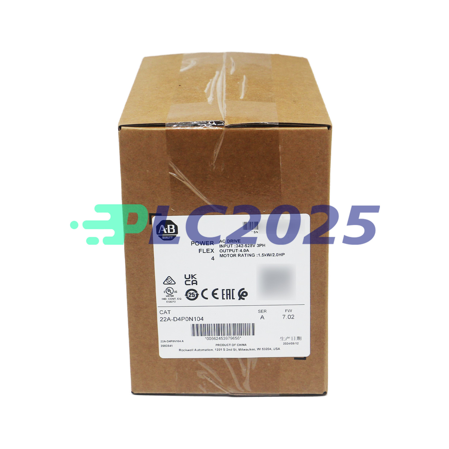 Allen Bradley 22A-D4P0N104 PowerFlex 4- 1.5 kW (2 HP) AC Drive New Sealed