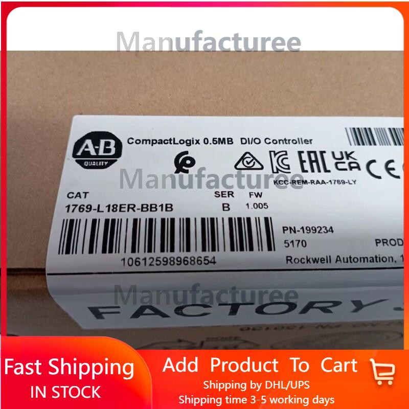 2022 New AB 1769-L18ER-BB1B CompactLogix 0.5MB DI/O Controller US Free Tax !