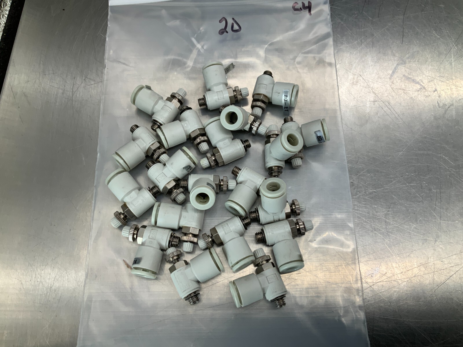 (20) SMC 80-AS1201F Speed Controller 6mm Tube x M5 x .8 Thread