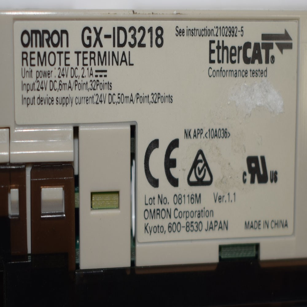 Omron GX-ID3218 EtherCAT Digital Input Unit 180mm x 52mm x 43.85mm 32 Inputs