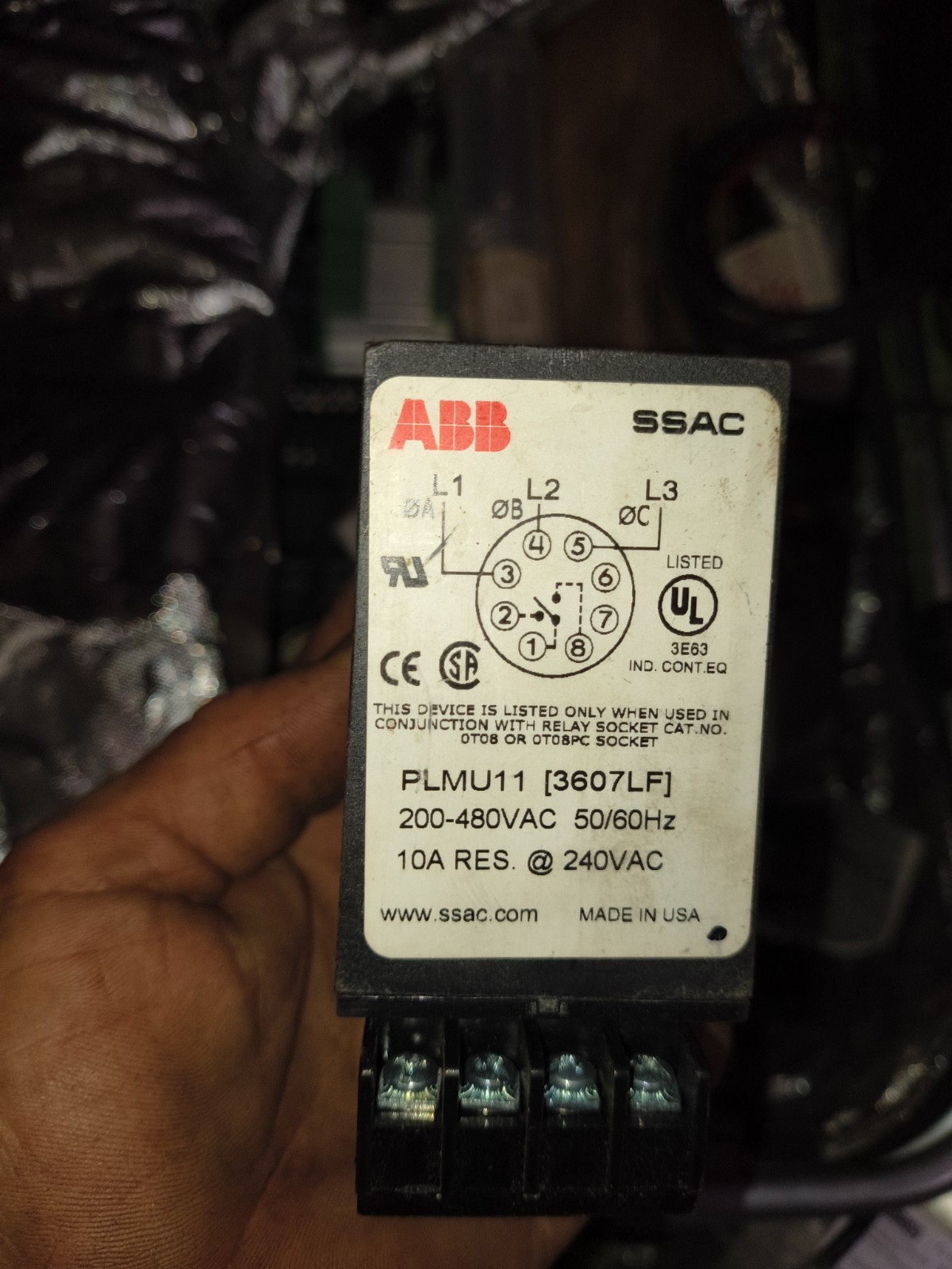 ABB PLMU11 SSAC Voltage Monitor 200-480VAC 50/60Hz