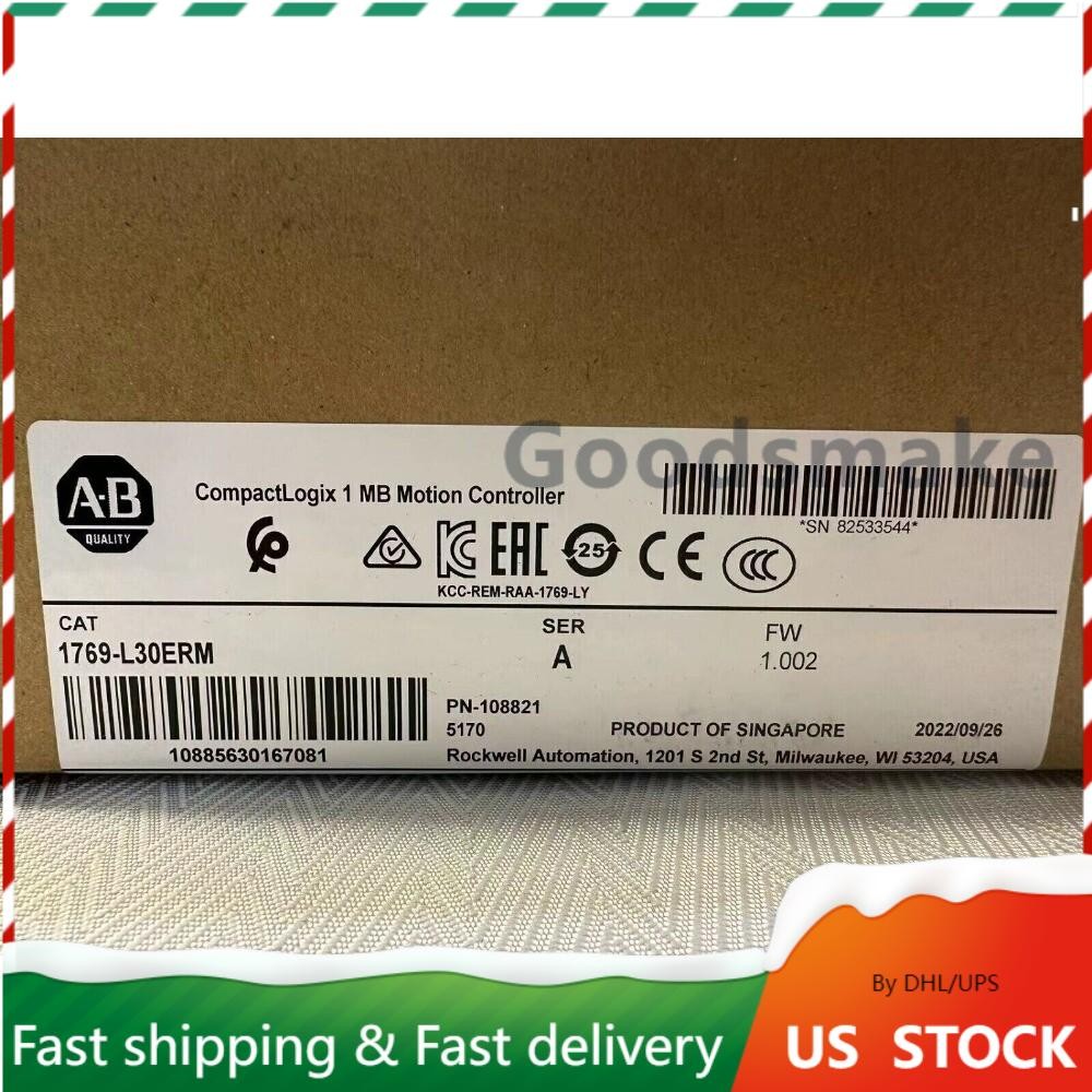New AB 1769-L30ERM CompactLogix 1MB Motion Controller 1769L30ERM US Free Tax