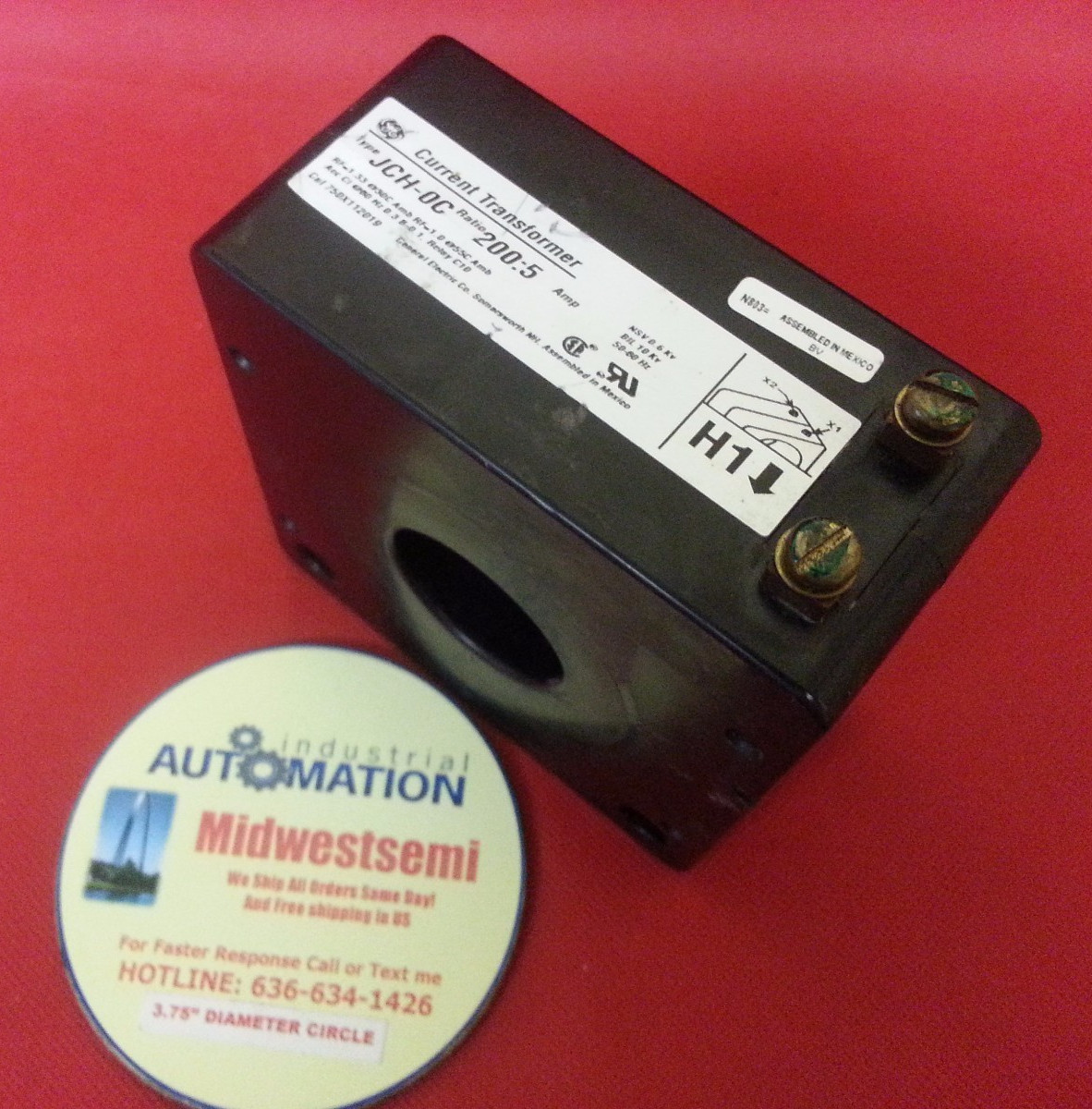 NEW NOBOX GE JCH-OC 750X112019 200:5A AMP JCH-0C CURRENT TRANSFORMER ID: 00002