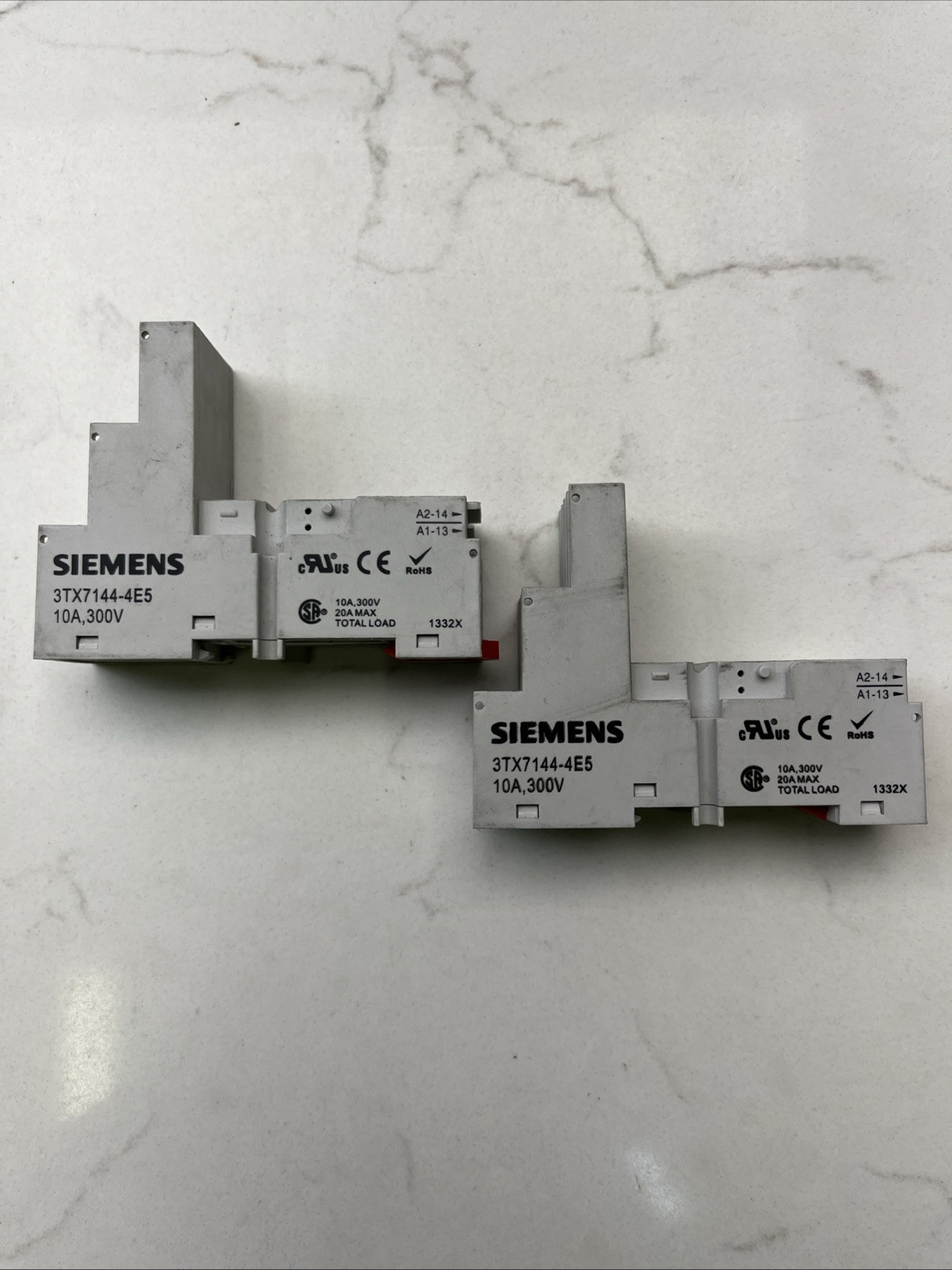 Lot of 2- Siemens Relay Socket 14-pin 10 A, 300 V 3TX7144-4E5