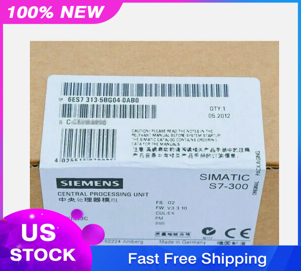 6ES7313-5BG04-0AB0 1PCS NEW SIEMENS 313C Compact CPU With MPI 6ES7313-5BG04-0AB0