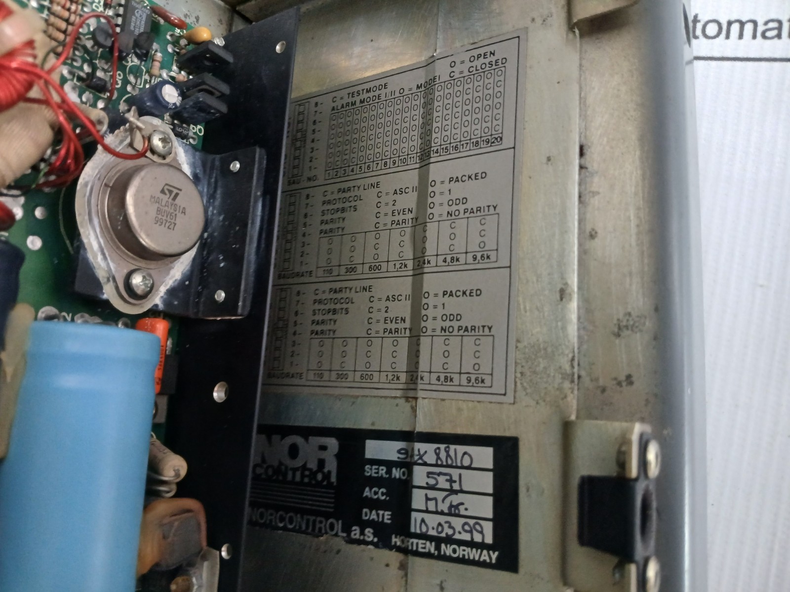 NOR CONTROL SAX 8810 Signal Acquisition Unit NN-832, NA 1001, NA 1008.4