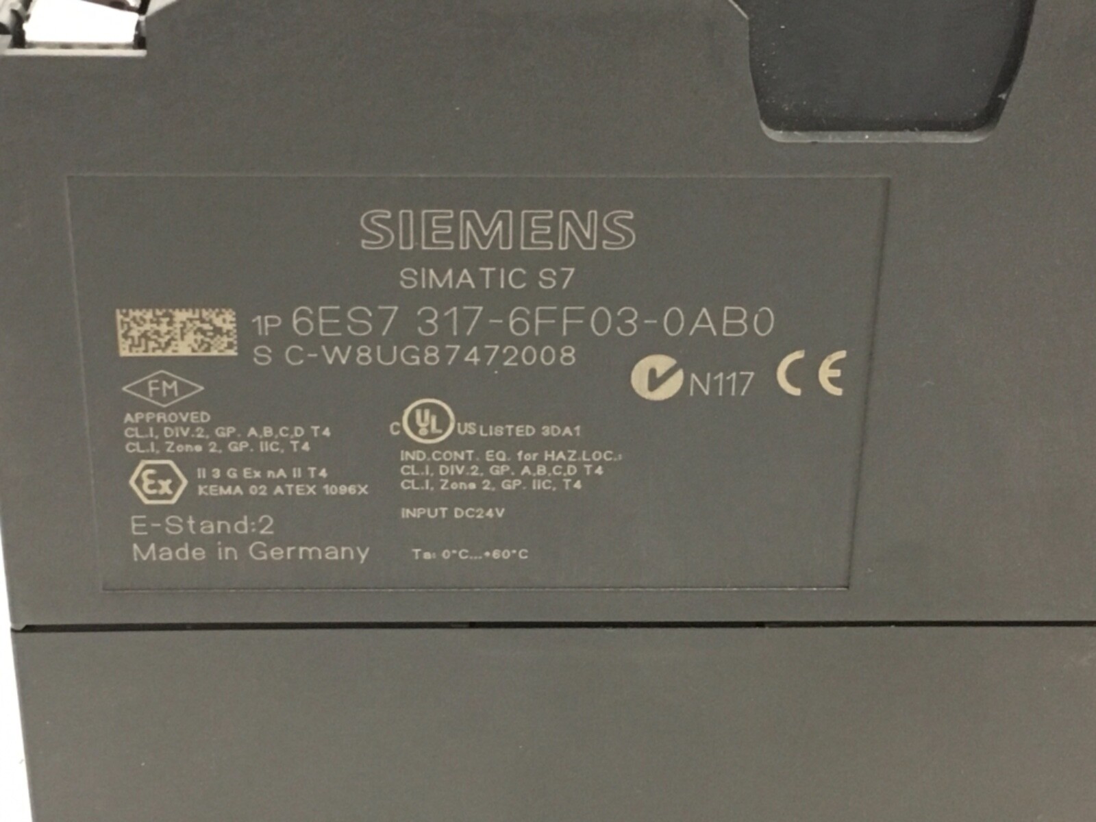 Siemens Simatic S7-300 CPU317F-2DP Central Processing Unit 1P 6ES7317-6FF03-0AB0