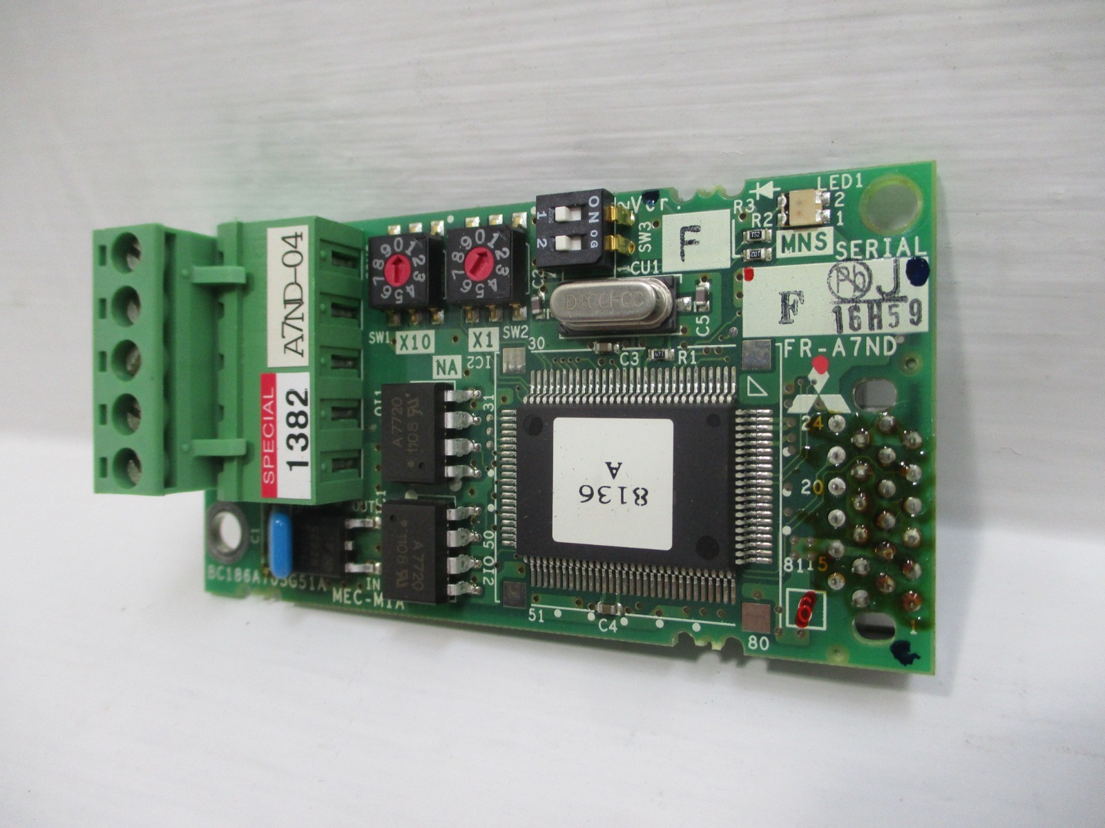 Mitsubishi FR-A7ND Inverter Communication Card Board BC186A705G51A A7ND-04