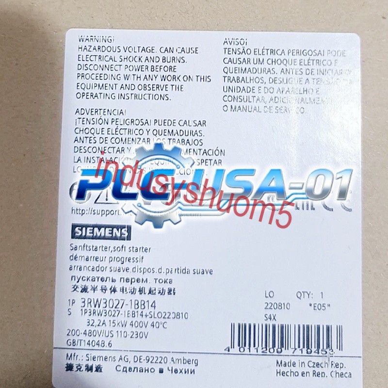 3RW3027-1BB14 1PCS Brand New SIEMENS 3RW30271BB14 Soft Starter Fast Delivery