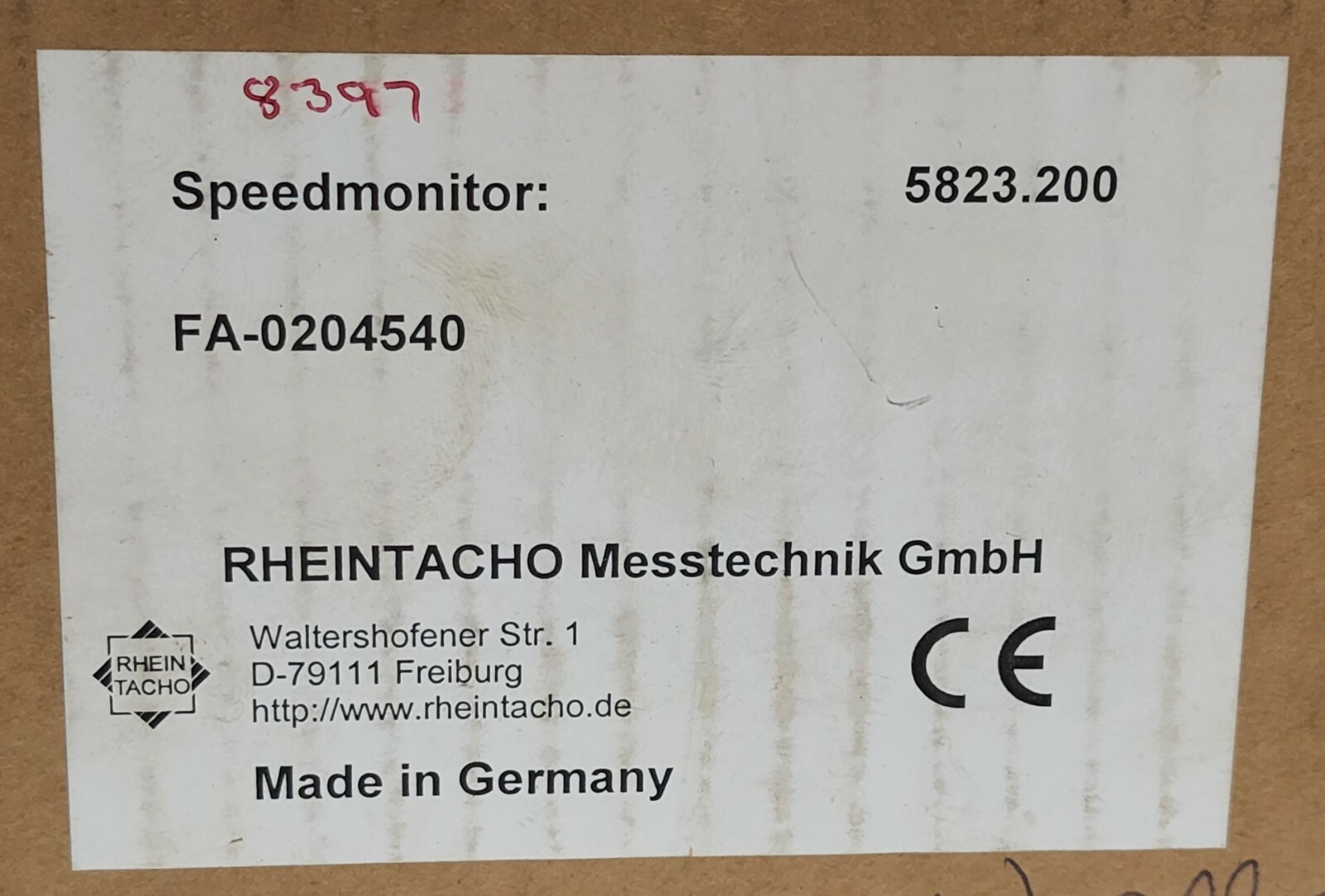 RHEINTACHO 5823.200 CRRA PROGRAMMABLE SPEED MONITOR FA-0204540