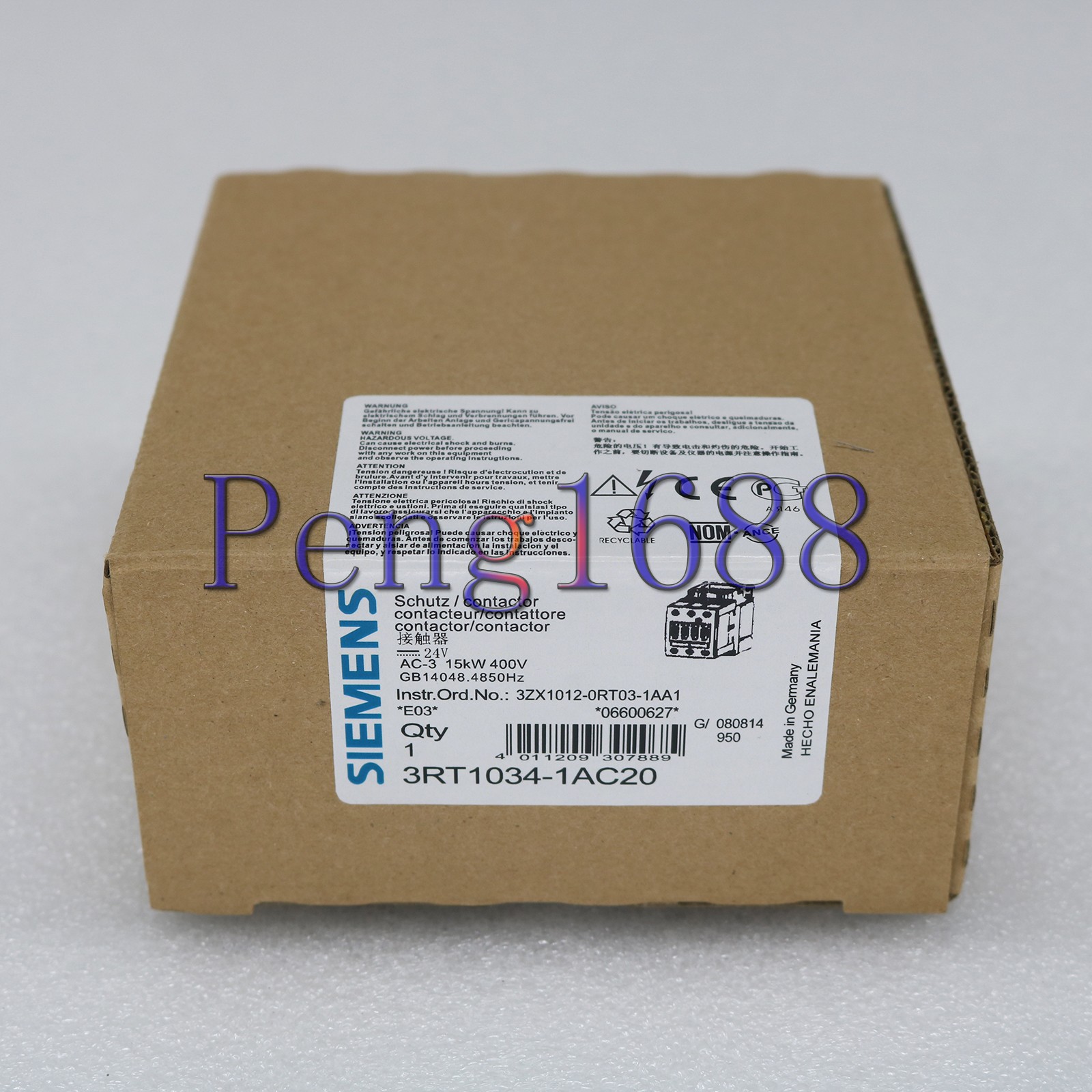 SIEMENS NEW Sirius 3RT1034-1AC20 3RT10341AC20 AC-3 24V 3P S2 Contactor