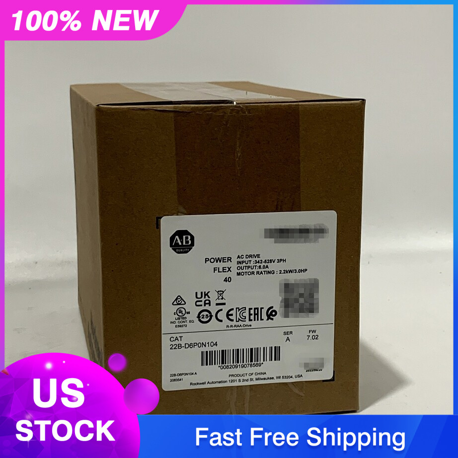 New Factory Sealed AB 22B-D6P0N104 Powerflex 40 AC Drive 3.0Hp 2.2kW 22BD6P0N104