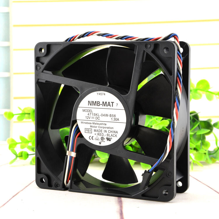 1 pcs NMB Fan 4715KL-04W-B56 DC 12V 1.30A 120*120*38mm 4 wire 5-pin cooling fan