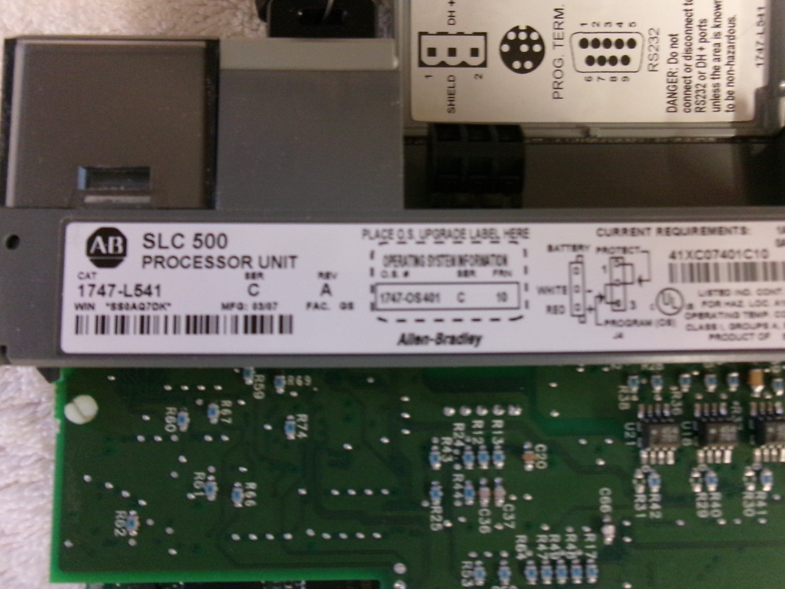Allen Bradley SLC500 PLC System 1747-L541 with IA16, OW16 and P1