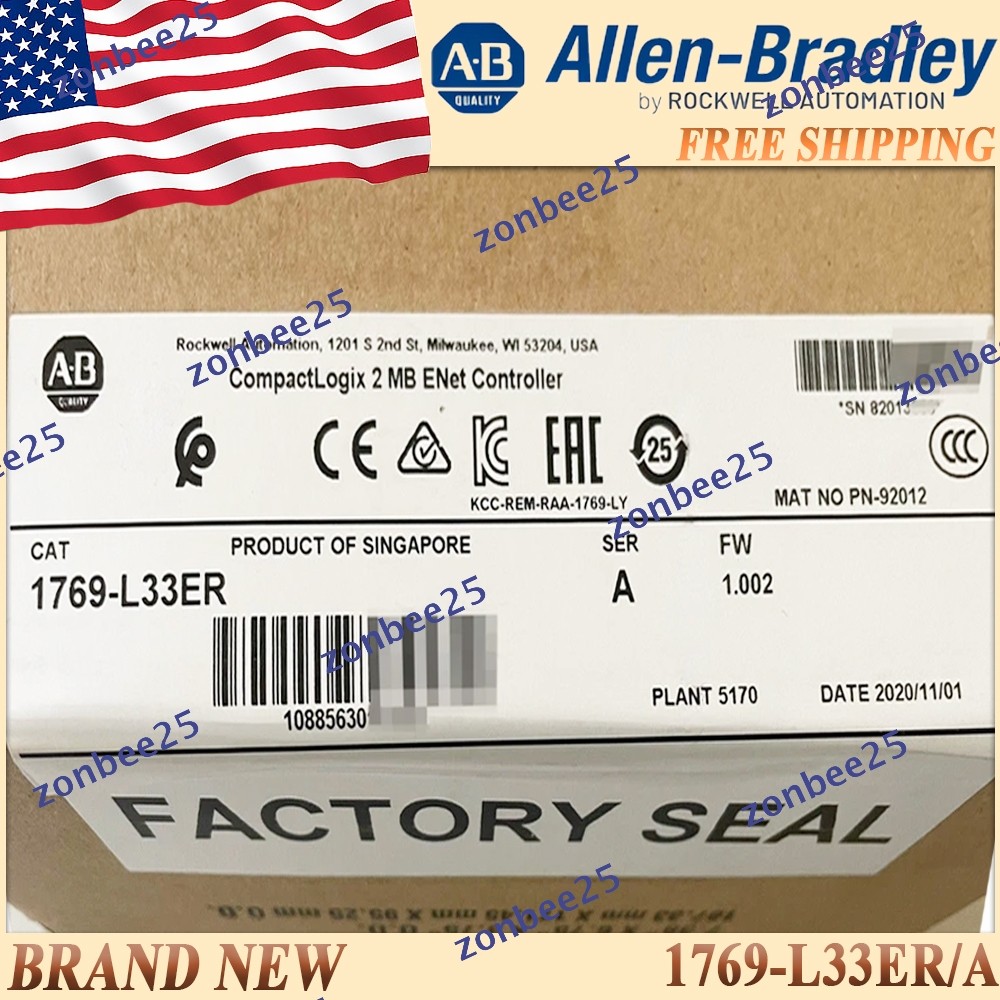 New in Box AB 1769-L33ER/A CompactLogix 2MB ENet Controller 1769L33ER serA US