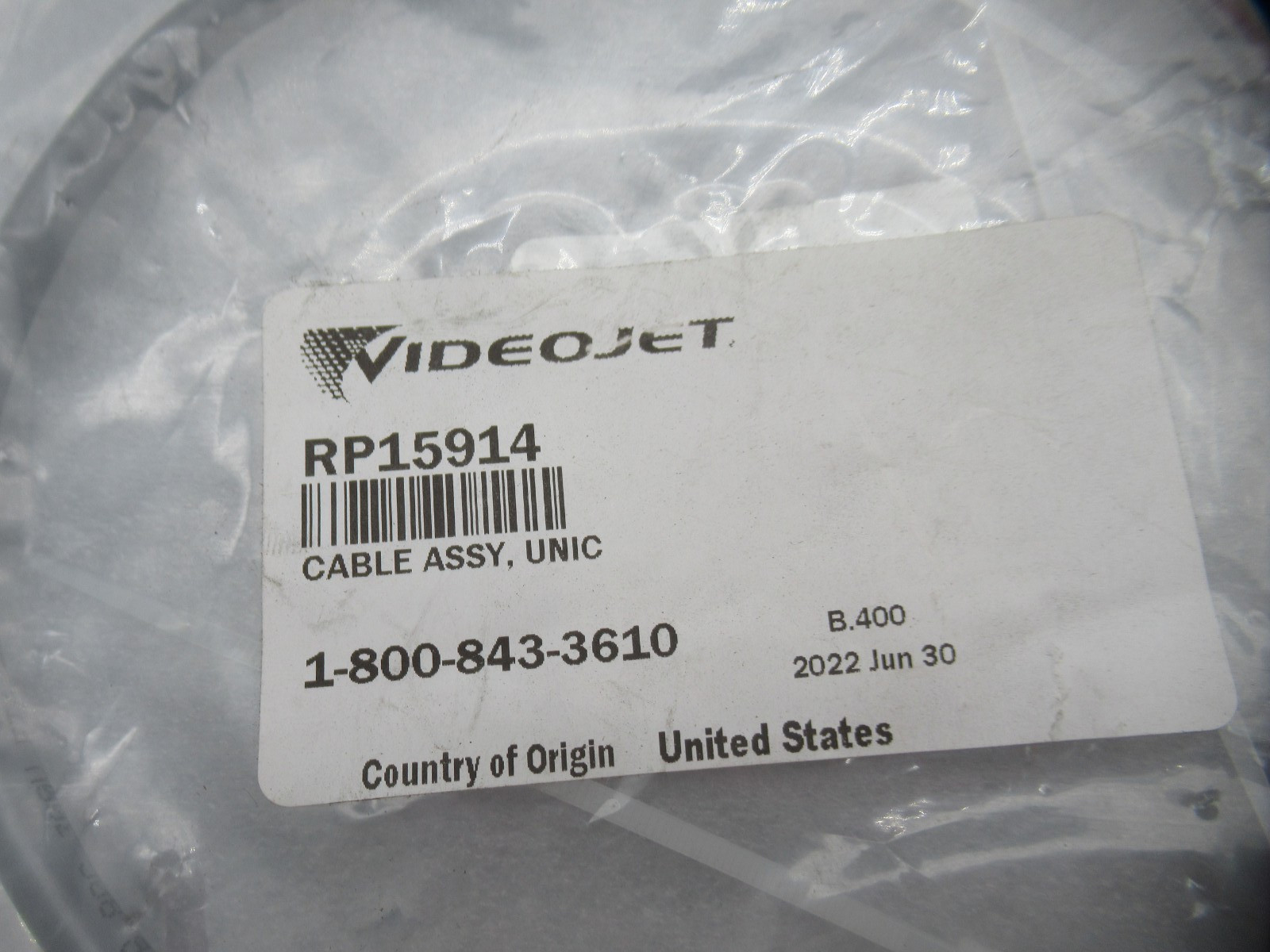 Videojet Marsh Unicorn Electrical Cable/Wire RP15914 (Free Shipping)