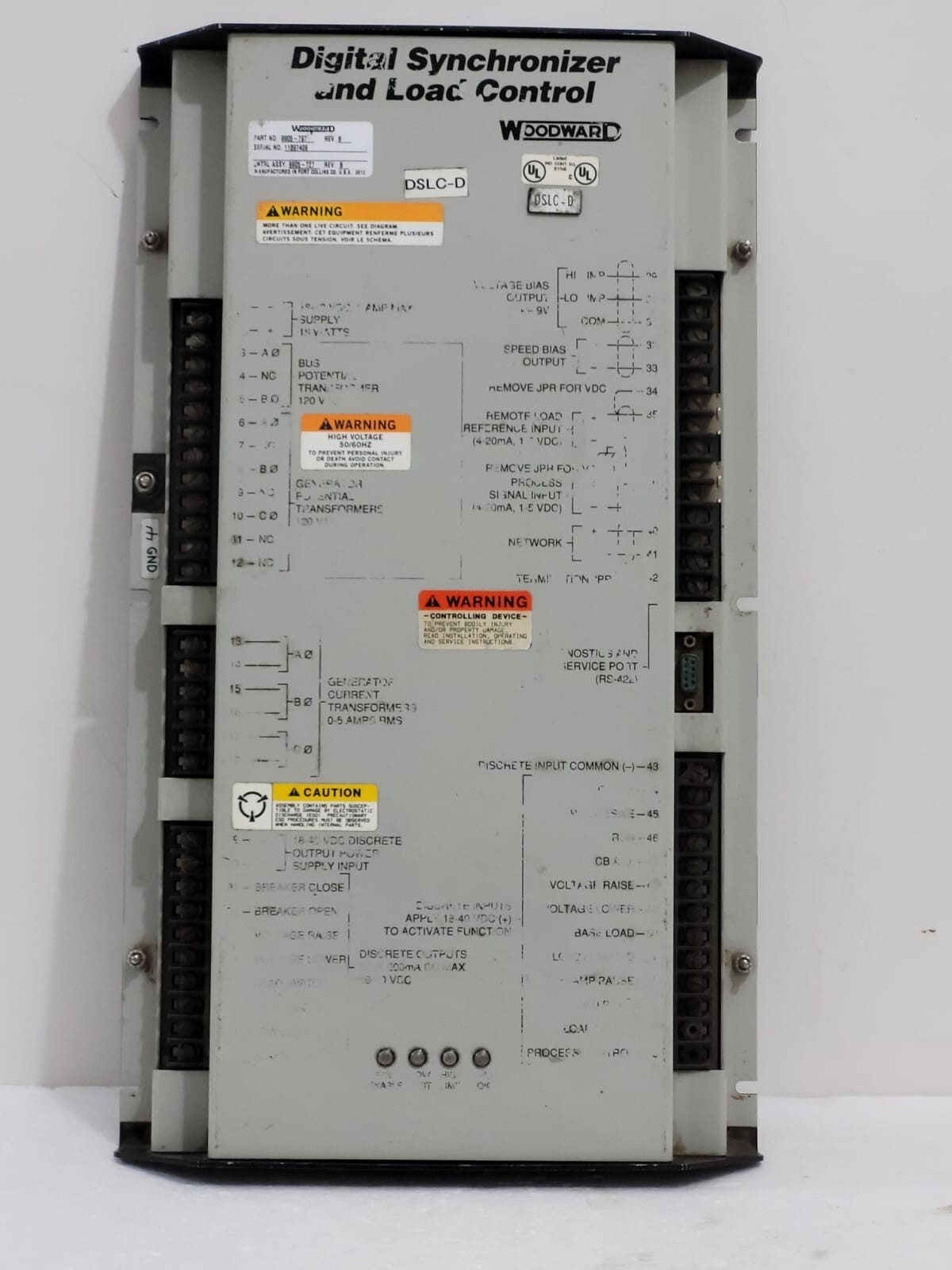 WOODWARD 9905-797 DIGITAL SYNCHRONIZER AND LOAD CONTROL REV.B DSLC-D