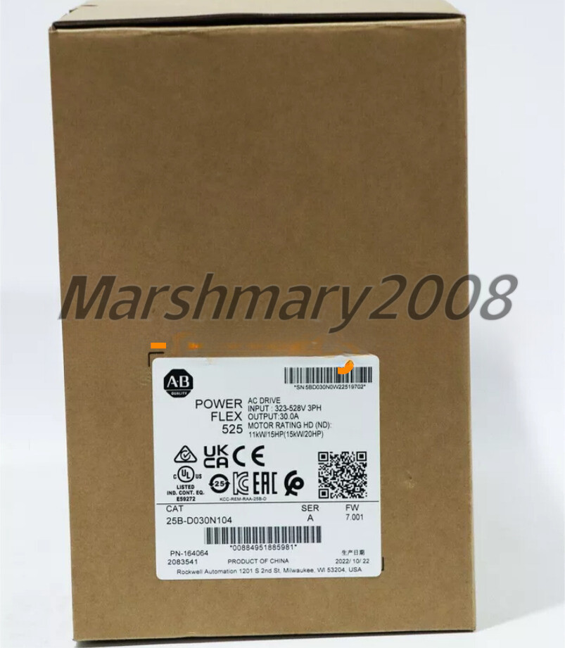 1PC New Allen-Bradley 25B-D030N104 PowerFlex 525 11kW 15Hp AC Drive free ship