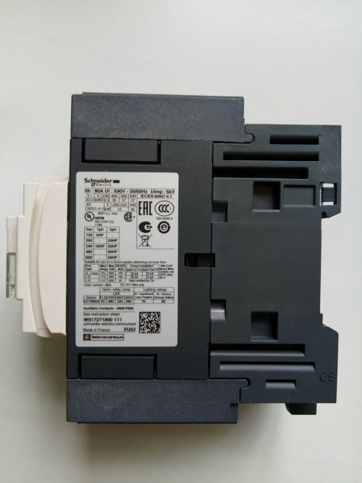 1PC Schneider LC1D65ABD Contactor 65A New In Box Fast Shipping