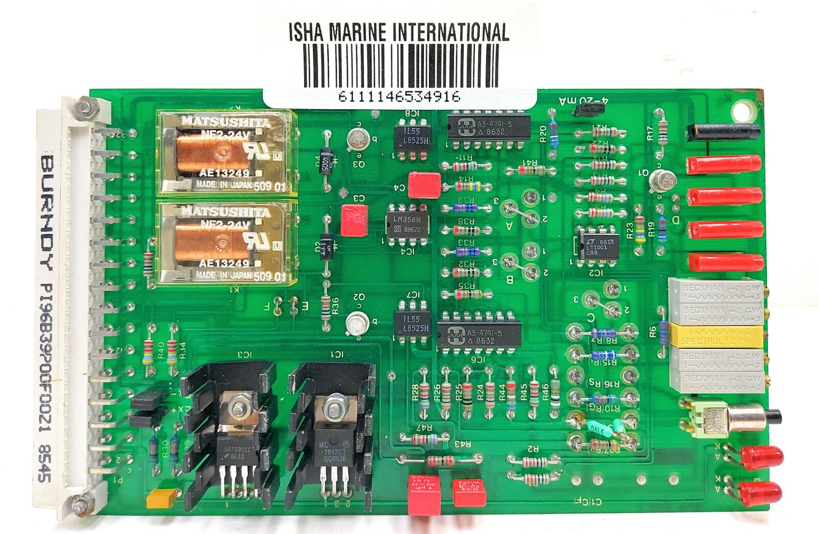 Bofors Elektronik H-2-KMC Burndy PI96B39P00F00Z1 8545 PCB Circuit PC Card