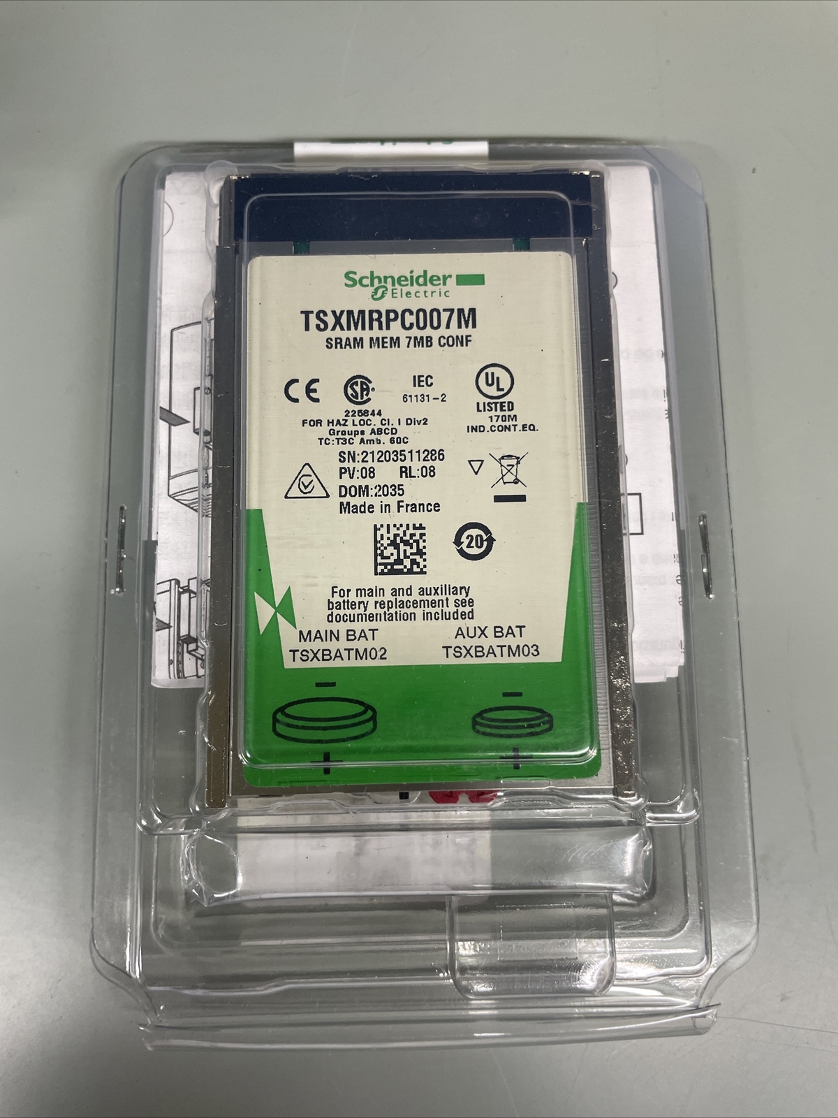 Schneider PLC PCMCIA Memory Card TSXMRPC007M Fast Ship