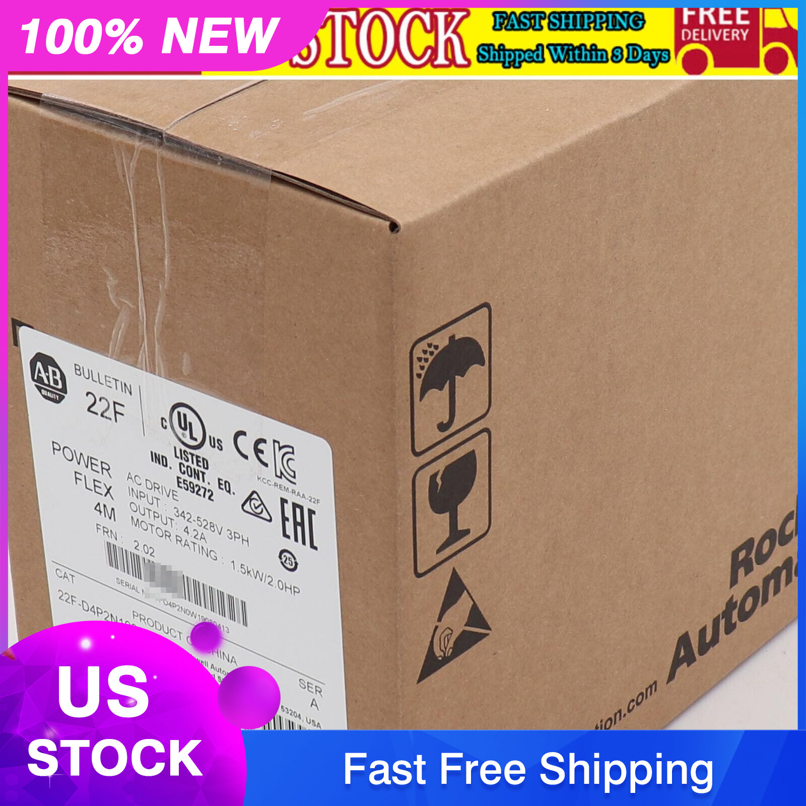 1PC NEW AB 22F-D4P2N103 PowerFlex 4M AC 22FD4P2N103 Drive Fast Shipping