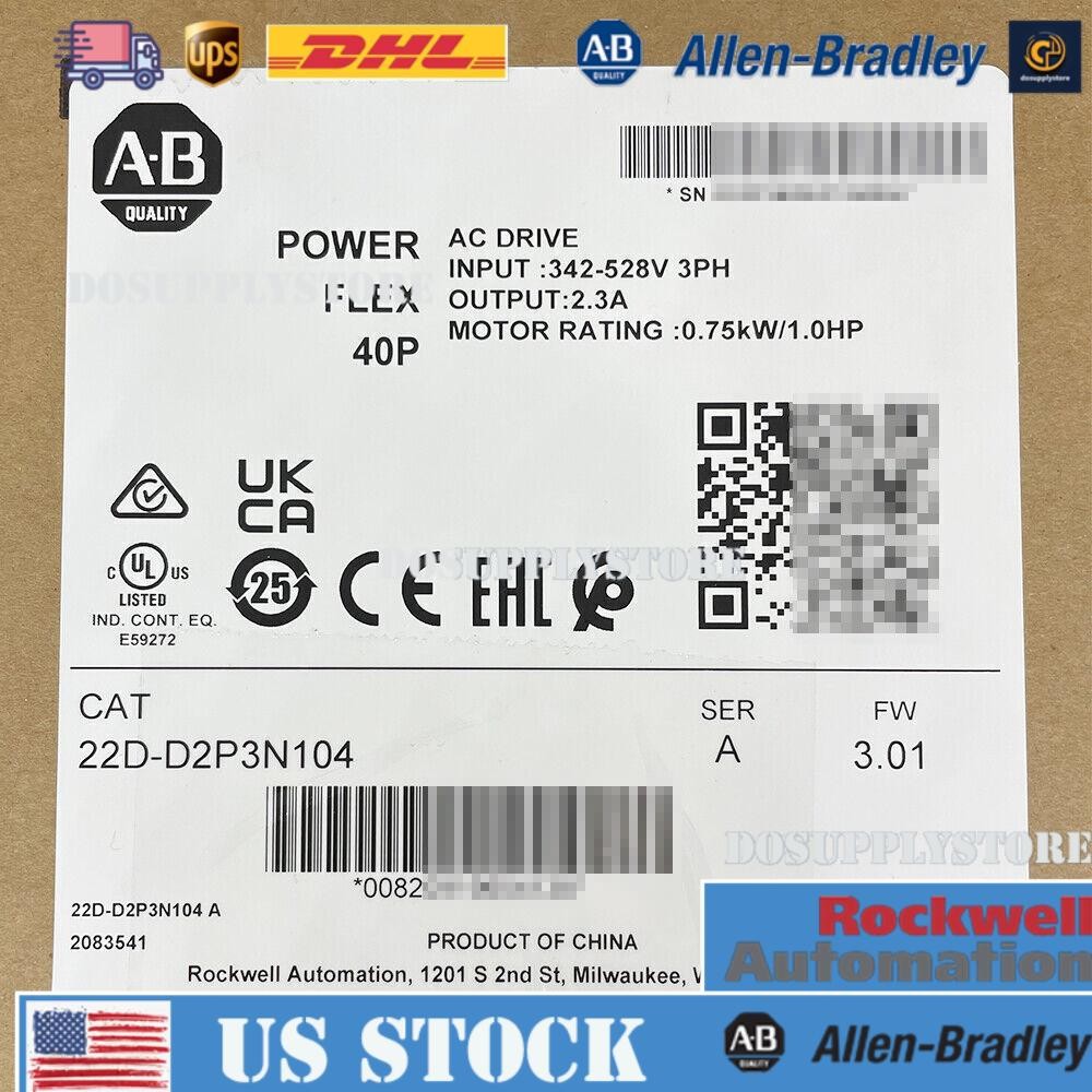 AB 22D-D2P3N104 Series A. PowerFlex 40P 0.75 kW 1HP AC Drive 22DD2P3N104 1PCS
