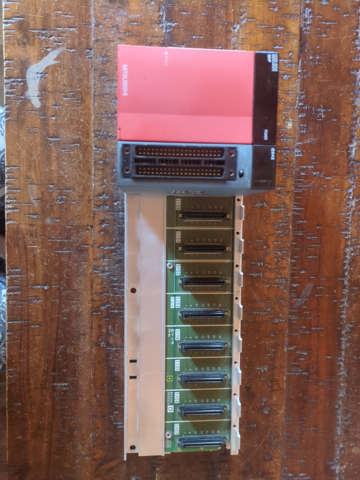 Mitsubishi PLC Base Q38B, Power Supply Unit Q61P, and QX42 Input Unit