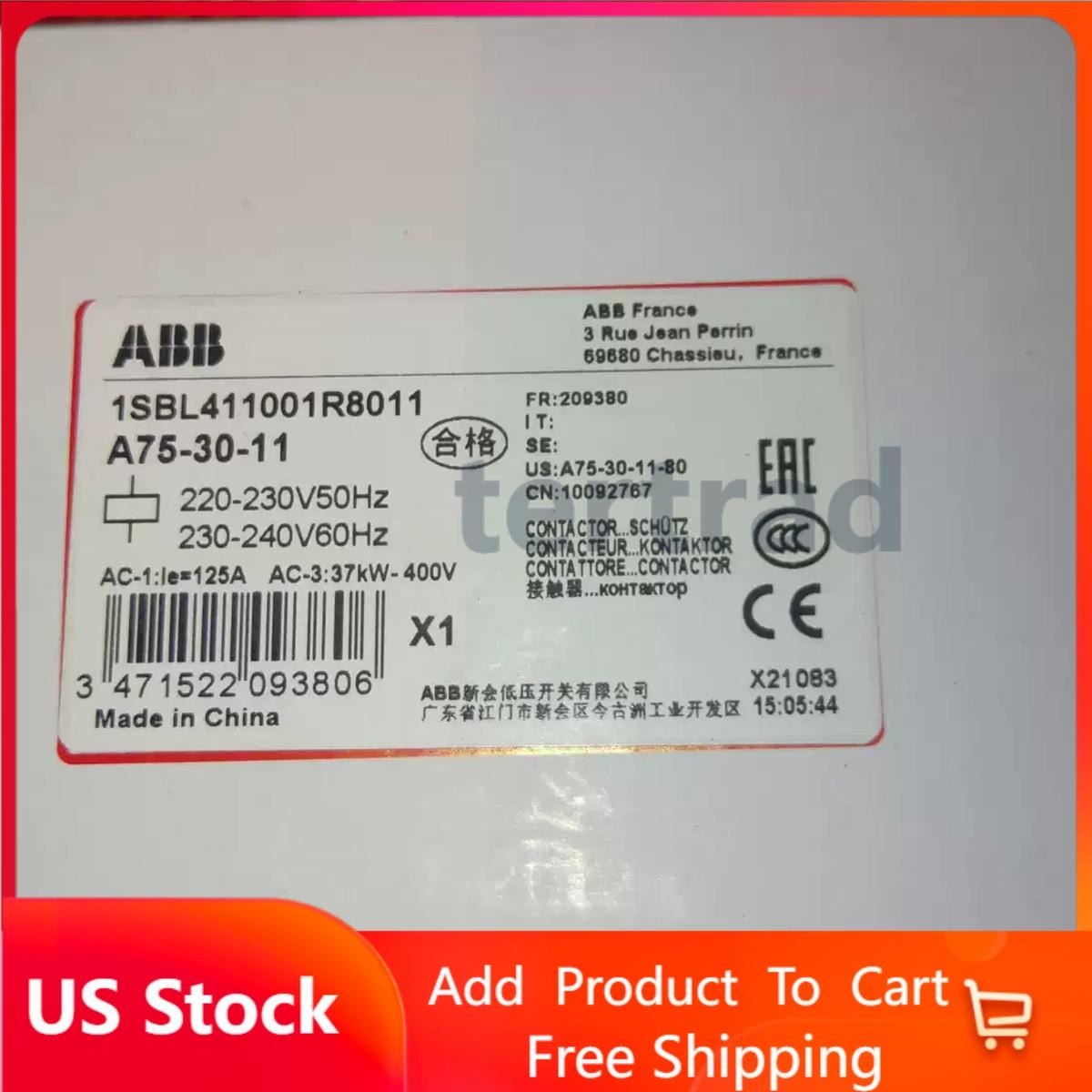 A75-30-11 1PCS NEW ABB A75-30-11 AC220V Contactor Fast Shipping