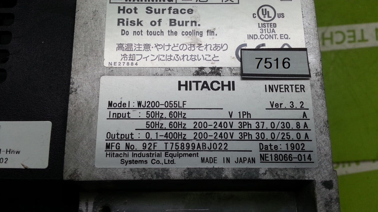 HITACHI WJ200-055LF Inverter Tested – Cosmetic Issue, See Photos