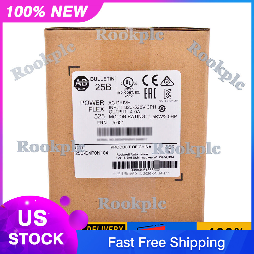Allen-Bradley 25B-D4P0N104 NEW AB 25B-D4P0N104 PowerFlex 525 1.5kW 2Hp AC Drive