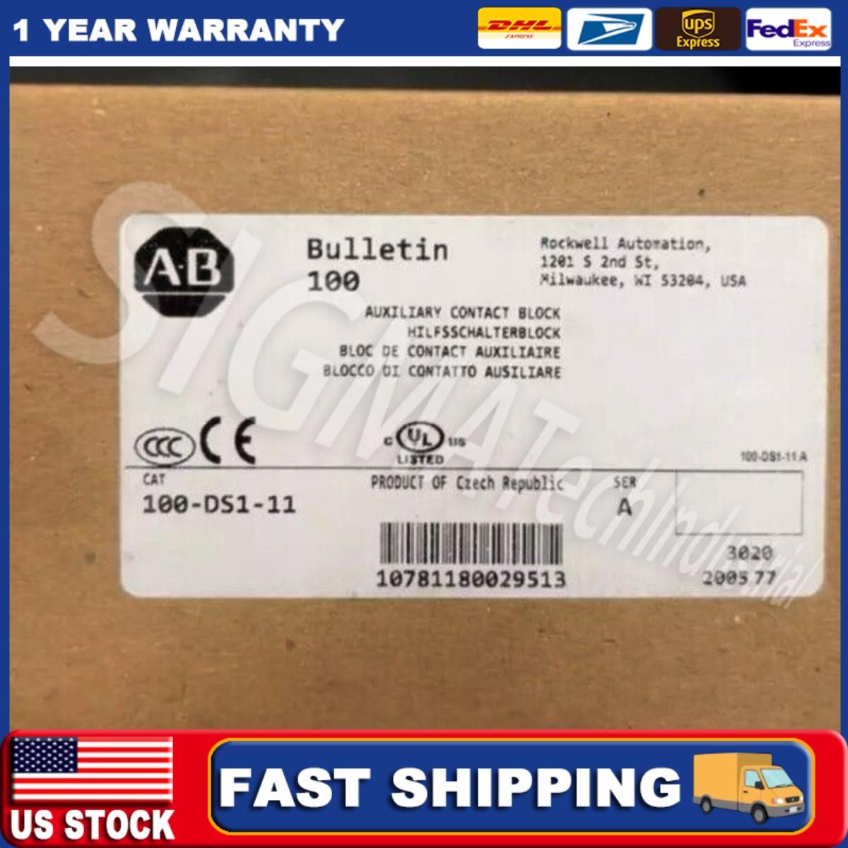 NEW Allen bradley 100-DS1-11 Contactor Auxiliary Contact